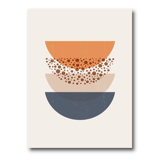 Designart - Abstract Sun & Moon Geometrics In Blue & Orange